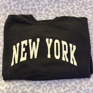 Black New York John Galt/Brandy Melville oversized sweatshirt